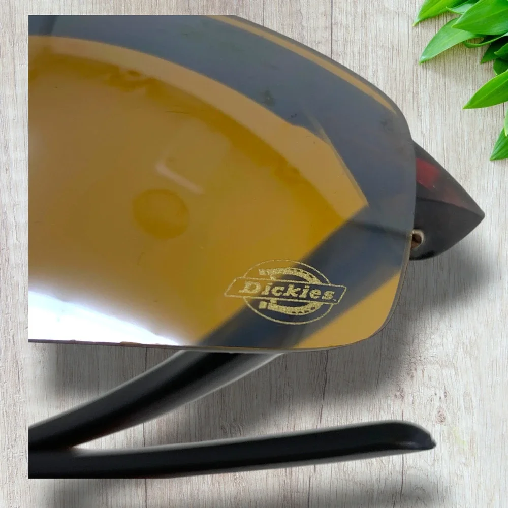 Dickies Wrap Safety Sunglasses Rev 52102 Amber Lens Y2K Workwear Sport Shield